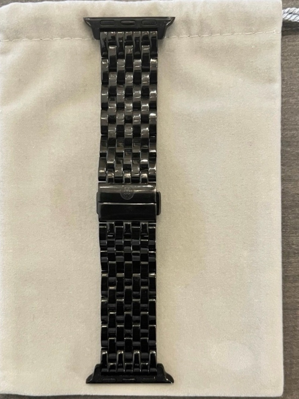 ISO Michele Black IP-Plated Bracelet for Apple Watch